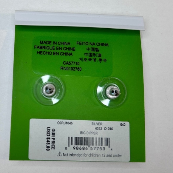 BRAND NEW Kate Spade Big Dipper Stud earrings in silver - Picture 3 of 6